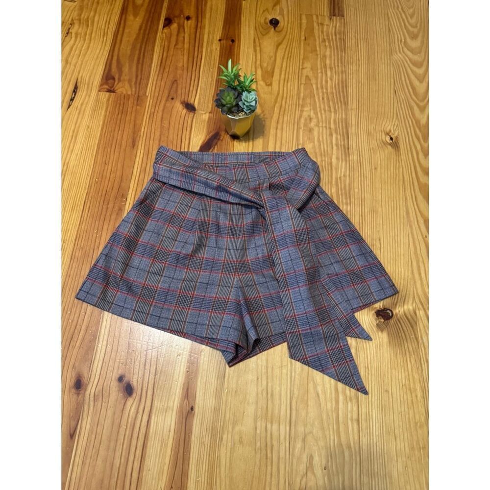 NWT Hunter Bell Ashton Short Tie Waist Prestige Plaid High Waist Women’s SIZE 8